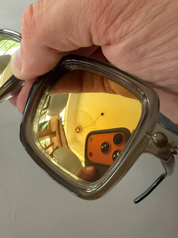 Kuboraum Maske P21 OL Olive – Lunettes Soleil Miroir Jaune