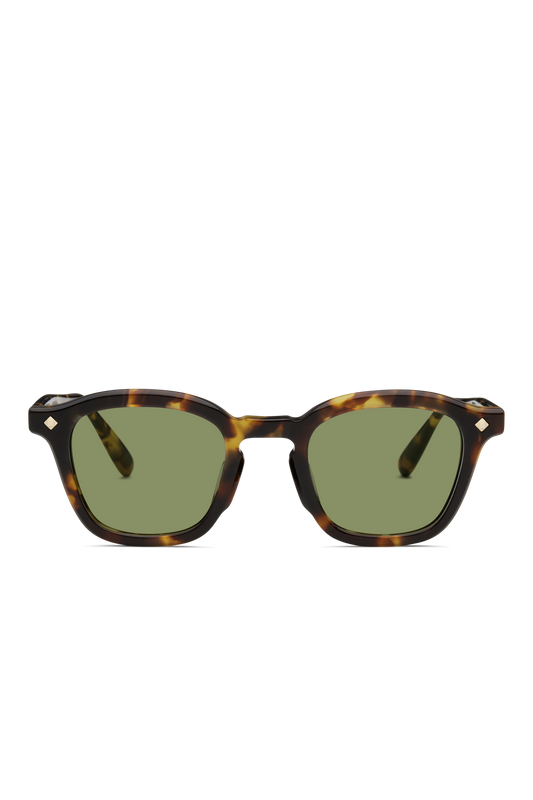 Lunetterie Générale Cognac Tortoise 14K Gold Vert G15 Neuf