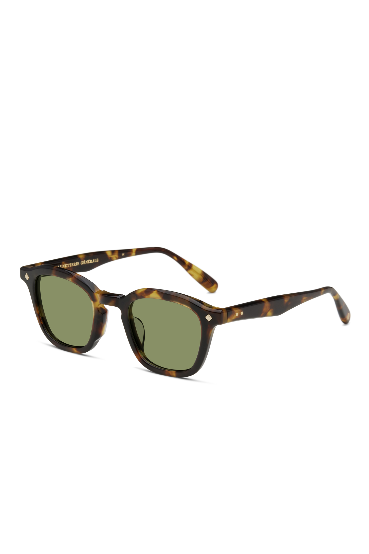 Lunetterie Générale Cognac Tortoise 14K Gold Vert G15 Neuf