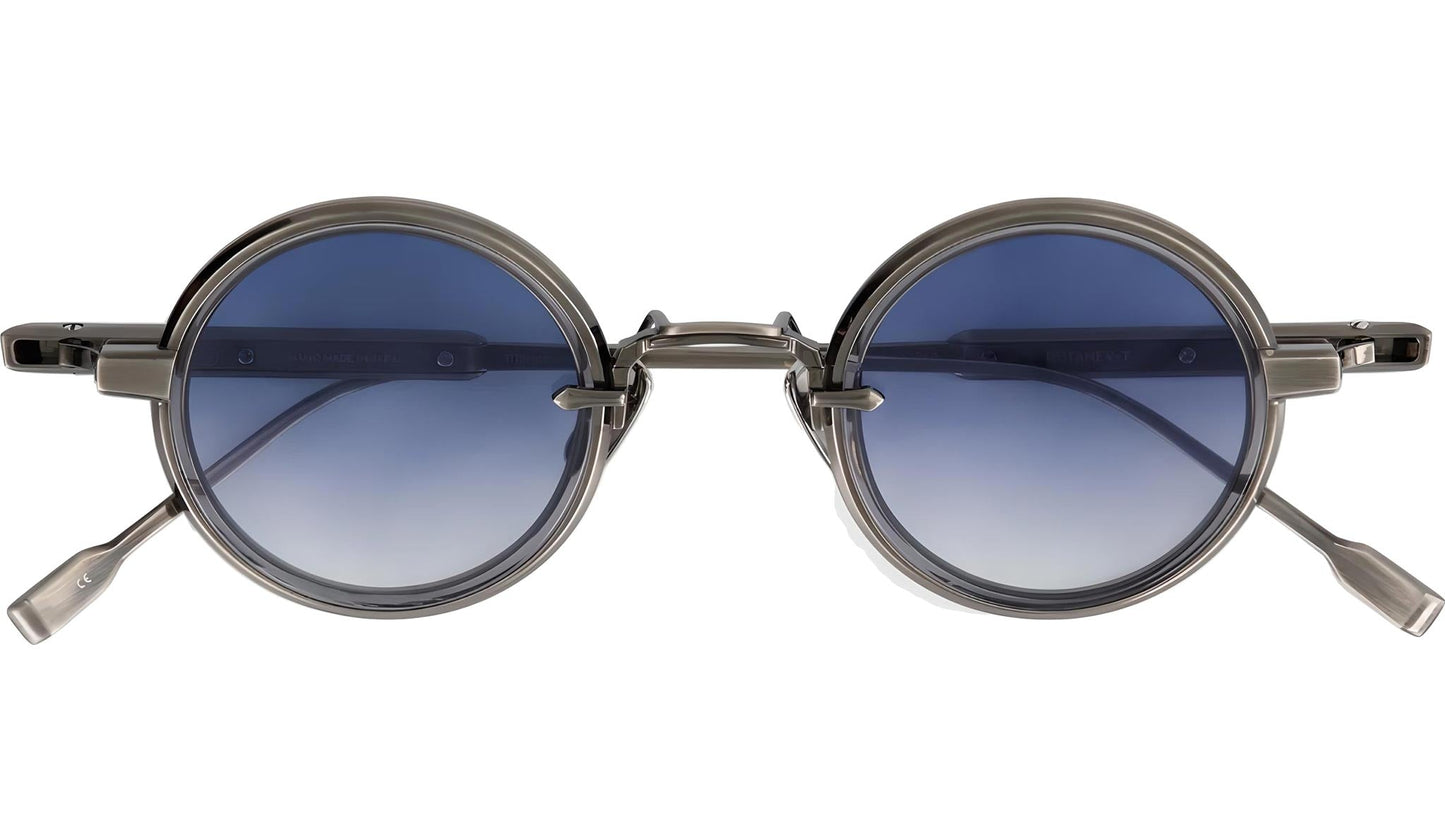 SATO Rotanev-T AS-1 antique silver titanium with gradient blue lenses